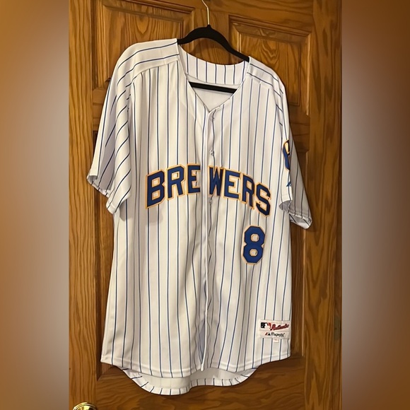 Authentic 🌟HP🌟Milwaukee Brewers Braun MLB Jersey Mens Size XXL - Picture 1 of 7